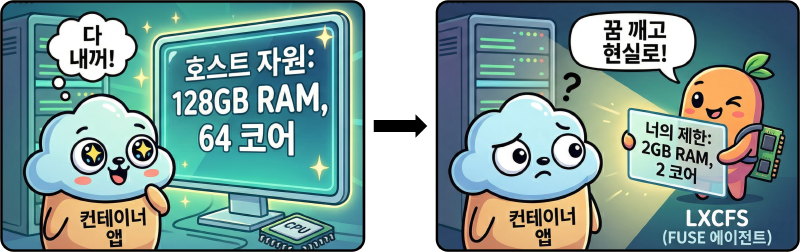 Featured image of post LXCFS로 우리 Pod쪽이를 똑똑하게 키우는 법